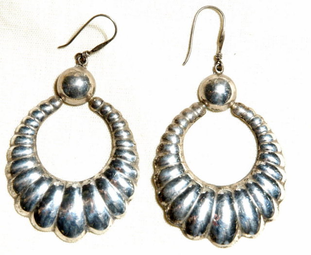 Substantial Sterling Silver Earrings Taxco