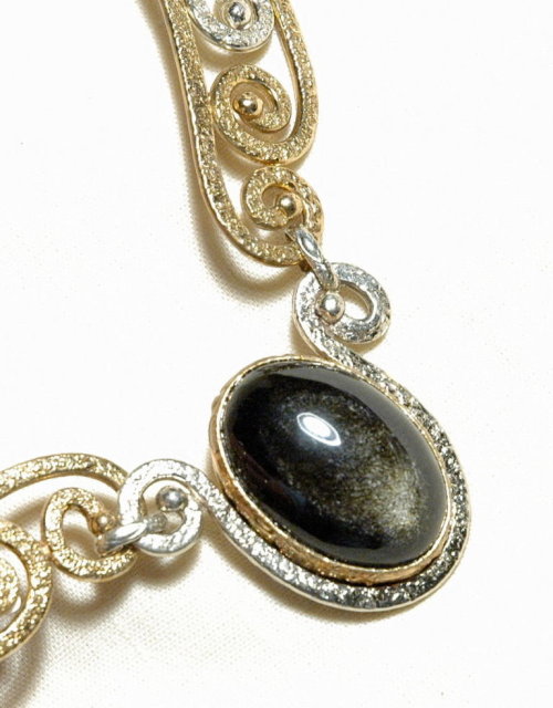 Huge Mexican shimmery Golden Black Obsidian