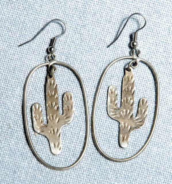 Sterling Saguaro Cactus Earrings