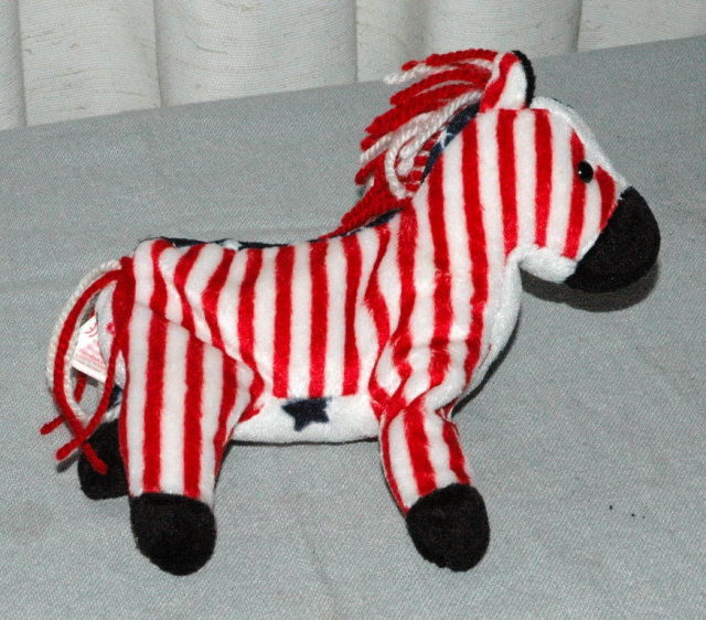 Democratic Lefty 2000 Stars and Stripes Beanie Baby Donkey