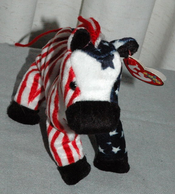 Democratic Lefty 2000 Stars and Stripes Beanie Baby Donkey