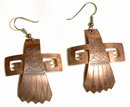 Solid Copper Kachina Earrings Native American Handcrafted
