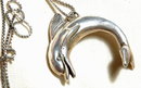 Huge Sterling Dolphin 3d Pendant on ster.Chain