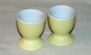 2 Yellow & White Procelain Austrain Eggs Cups