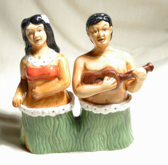 Hawaiian Man & Woman Salt and Pepper Shakers