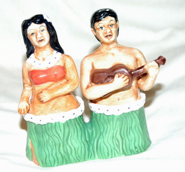 Hawaiian Man & Woman Salt and Pepper Shakers