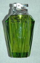 RETRO Heavy Peridot / Green Olive colored Glass Cigarett Lighter