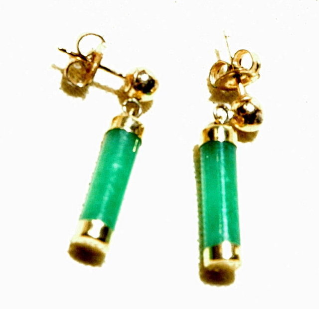 14K Gold & Chrysoprase Bracelet & Earrings set