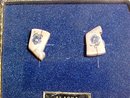 Alaska Native Walrus Ivory Scrimshaw Post Earrings