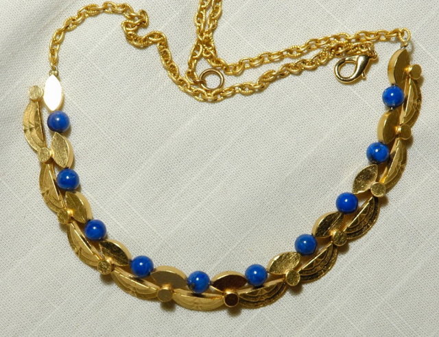Art Deco Design Lapis Necklace by Alva