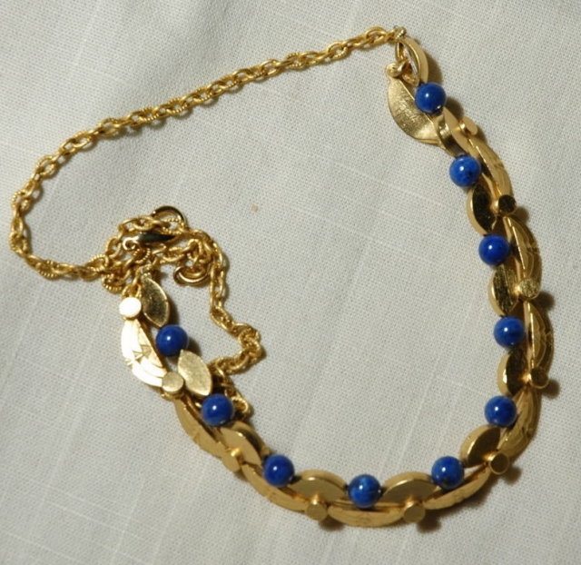 Art Deco Design Lapis Necklace by Alva