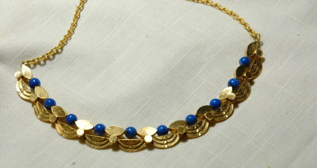 Art Deco Design Lapis Necklace by Alva