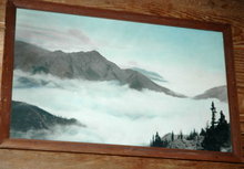 Vintage HandTinted Photograph of Mountains Hand Tinted Photograph of Mountains in the Mist * PRICE REDUCED!*