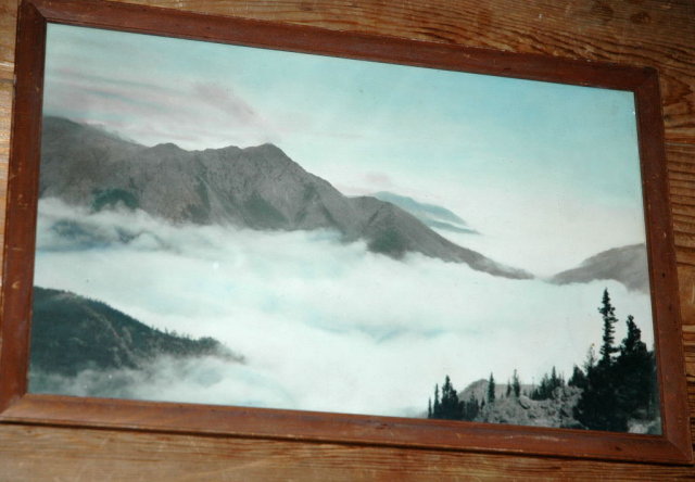 Vintage HandTinted Photograph of Mountains Hand Tinted Photograph of Mountains in the Mist * PRICE REDUCED!*
