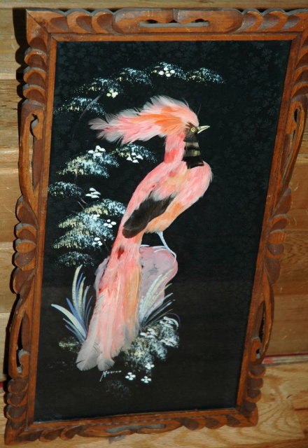 Old Mexican Feathercraft Picture of Bird