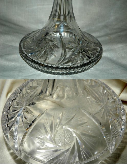 Vintage Cut & Etched Crystal Ship's Decanter