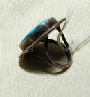 Navajo Sterling Silver & Large Turquoise Ring sz 5.5