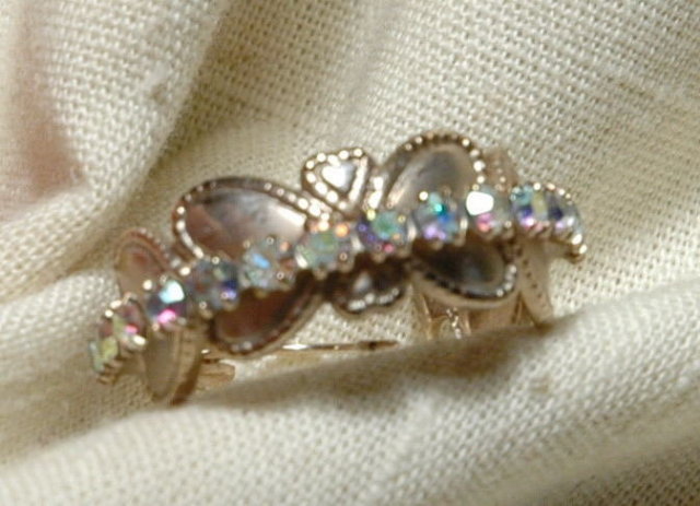 Silver & Aurora B. Stones Heart Hoop Earrings Carol-Jane Creations