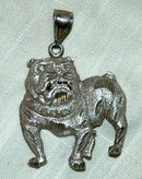 One of Kind Sterling Silver Bull Dog Pendant