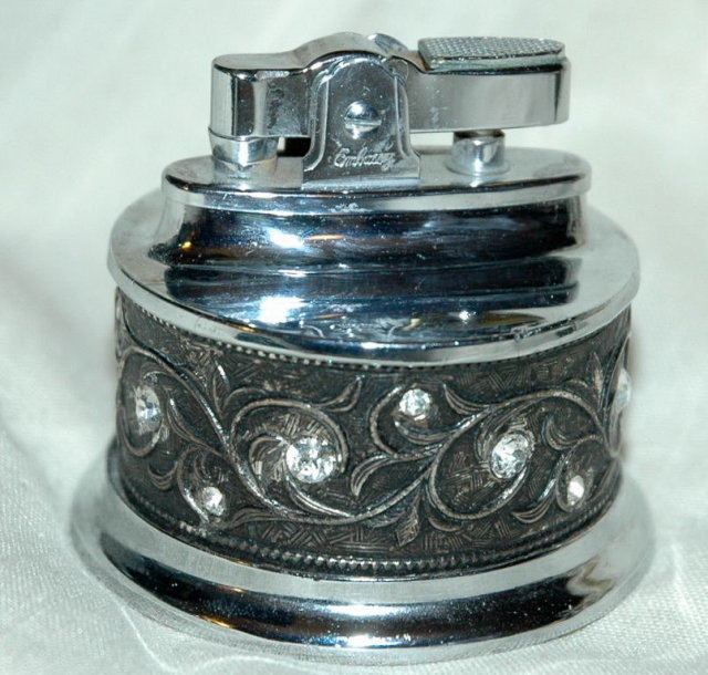 Fancy Rhinestone Table Lighter by Embassy