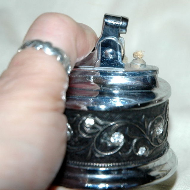 Fancy Rhinestone Table Lighter by Embassy