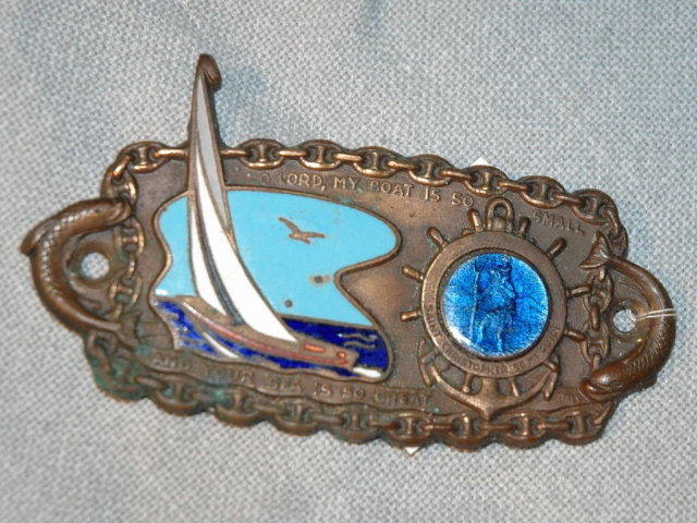 St. Christopher Bronze Enamel Ship Emblem Metal
