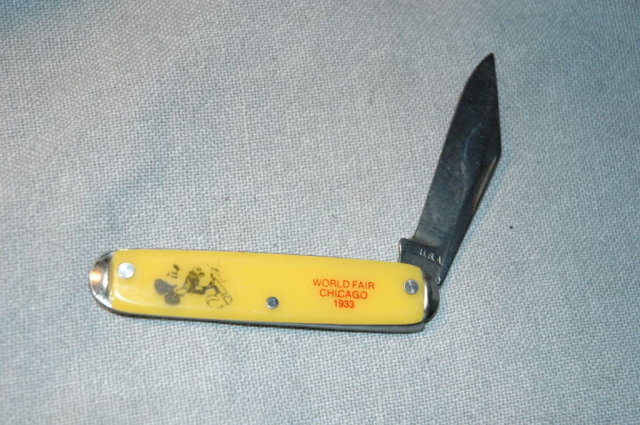 1933 Chicago World's Fair Mickey Mouse Souvenir Pocket Knife