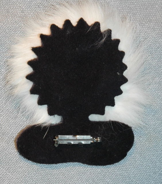 Alaska Eskimo Souvenir Face Pin with real fur