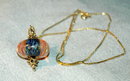 Ornate Glass Bead & Sterling Vermeil Necklace