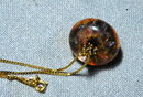 Ornate Glass Bead & Sterling Vermeil Necklace