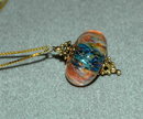 Ornate Glass Bead & Sterling Vermeil Necklace