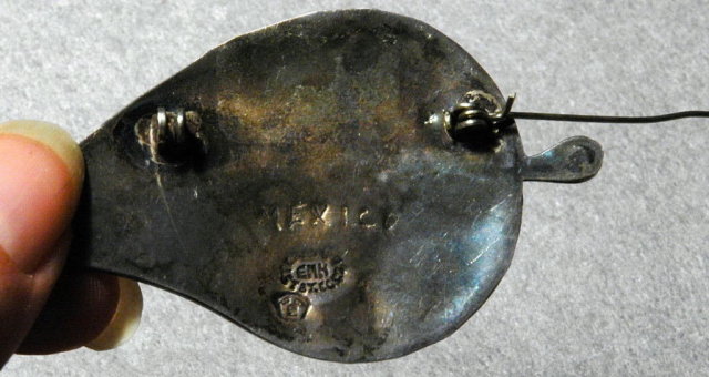 Emma Melendez Abalone Sterling Leaf Brooch