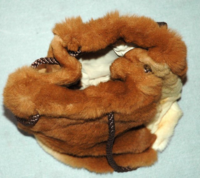 Genuine Fur Draw string Pouch Purse Bag