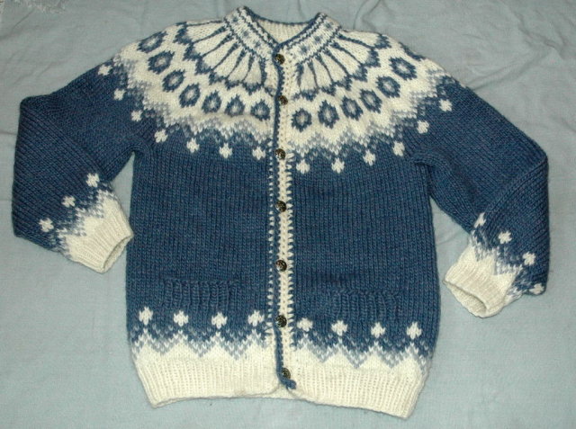 Icelandic Rustic Wool Knit Cardigan Sweater