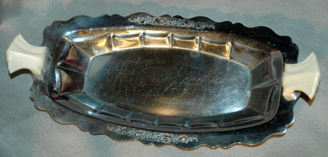 Art Deco Chrome Plated Ware Relish Dish Forman Bros.