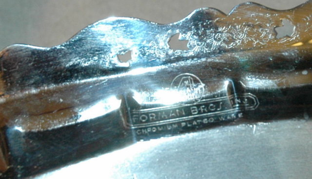 Art Deco Chrome Plated Ware Relish Dish Forman Bros.