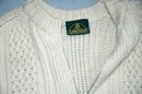 IRISH FISHERMAN ARAN KNIT SWEATER by Lakeland 100% Pure New Wool Zip up Cardigan
