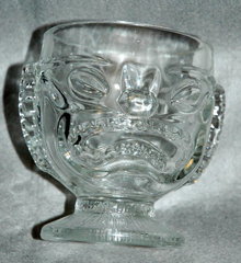 Hawaiian Tiki two faced Tropical Drink Glass Imperial Glass co.