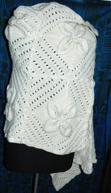 Wool Crochet Shawl or Lap Throw hand made