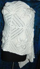 Wool Crochet Shawl or Lap Throw hand made