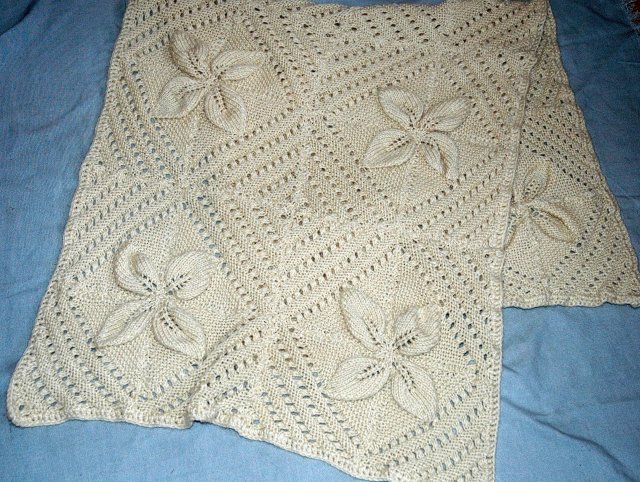 Wool Crochet Shawl or Lap Throw hand made