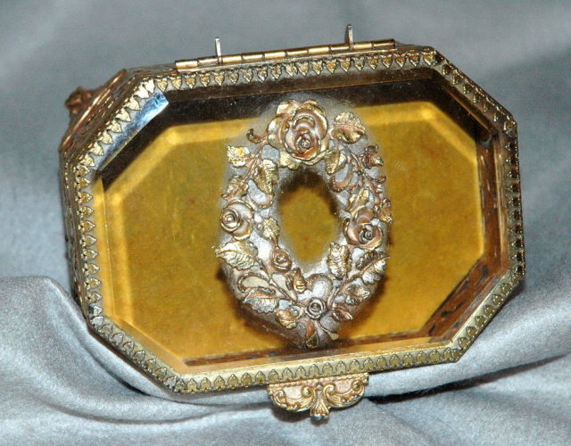 Metal & Beveled Glass Trinket Box