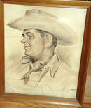 Sepia Tone Pastel Cowboy Portrait by Federico ** PRICE REDUCTION!**