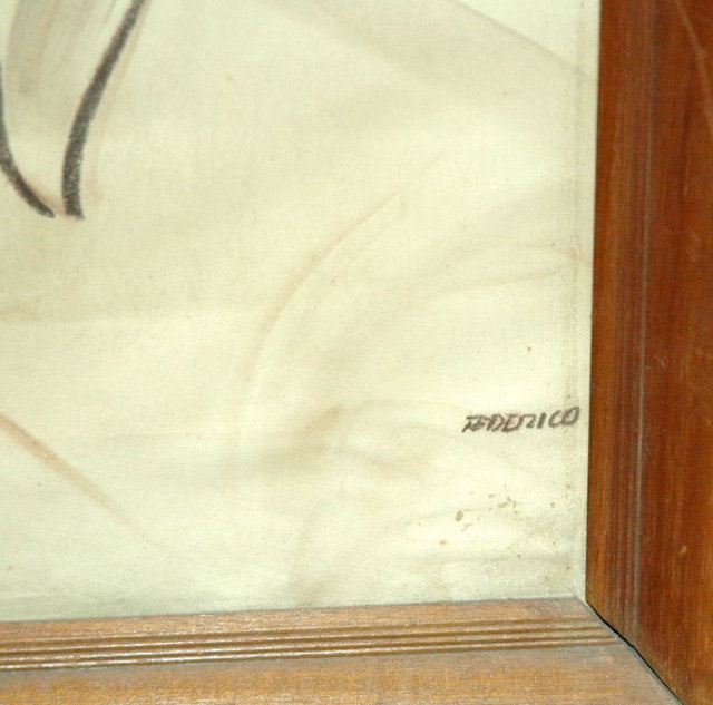 Sepia Tone Pastel Cowboy Portrait by Federico ** PRICE REDUCTION!**