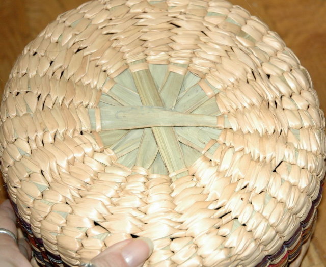 Vintage Colorful Mexican Basket with Lid