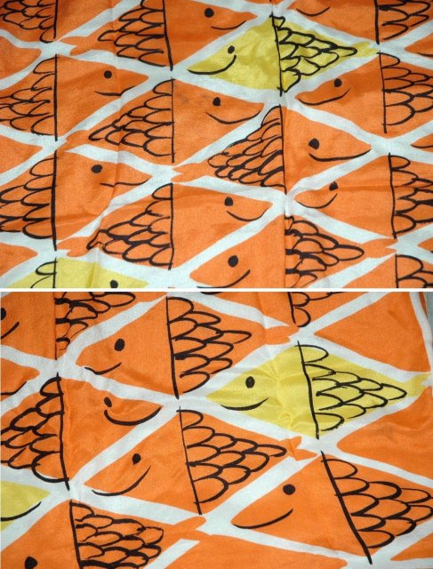 Silk Fish Scarf, Scarves by Vera All Silk Made in Japan