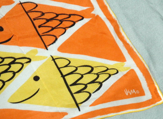 Silk Fish Scarf, Scarves by Vera All Silk Made in Japan