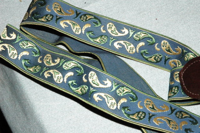 CAS Germany Stretchy Suspenders, Braces Paisley Silk Embroidery