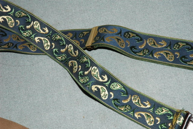 CAS Germany Stretchy Suspenders, Braces Paisley Silk Embroidery