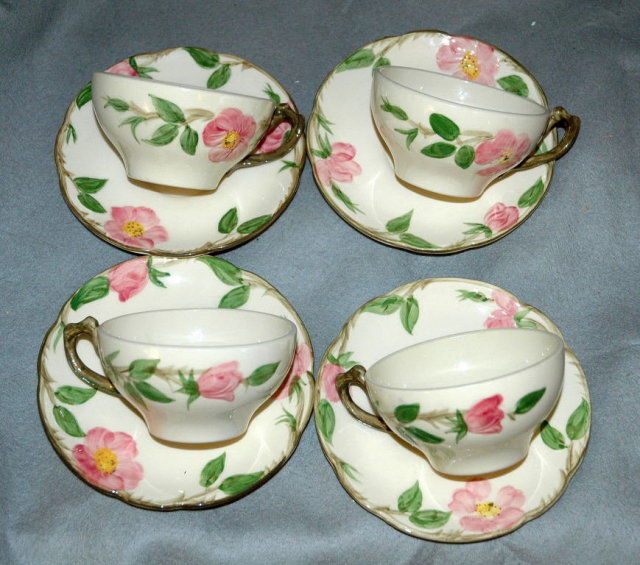 DesertRose Franciscan Earthenware Cups Saucers